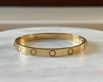 18k Yellow Gold Solid Screw Bangle size 17