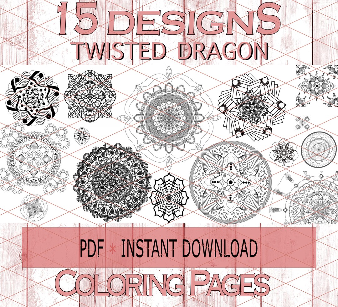 Printable Coloring Page Bundle Zentangle Mandala 15 - Etsy