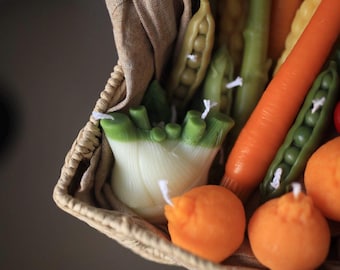Fennel Candle, Food Candles, Real Fruit & Vegetables Candles, beeswax Candle, fall Candle, Asparagus Candle, autumn candles