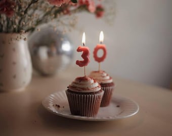 Beeswax Candles for Birthday Cakes - Eco-Friendly Candles - Number Candles - Cake Decoration - Anniversary Candles