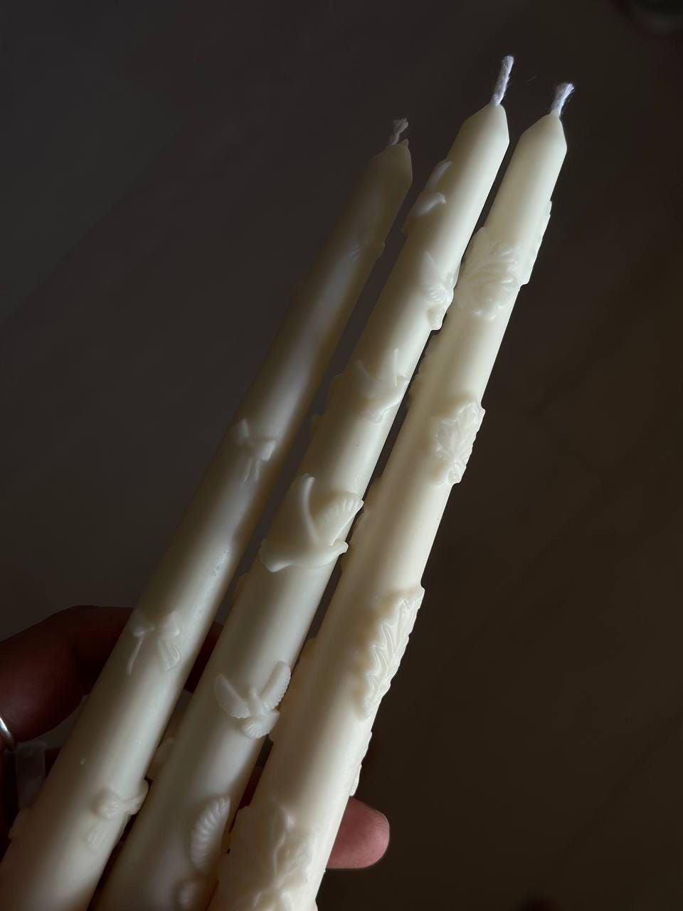 Decorative Beeswax Taper Candle 6
