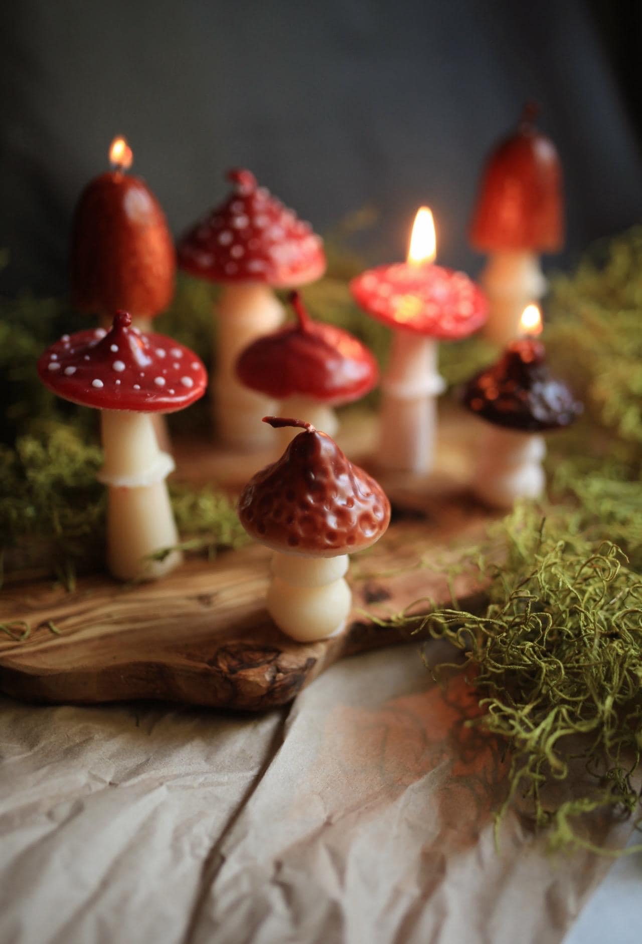 Handmade Beeswax Mushroom Candle