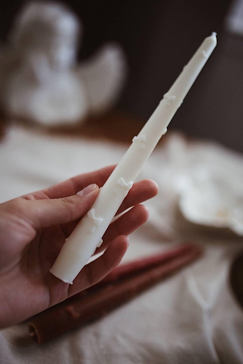 Decorative Beeswax Taper Candle 5