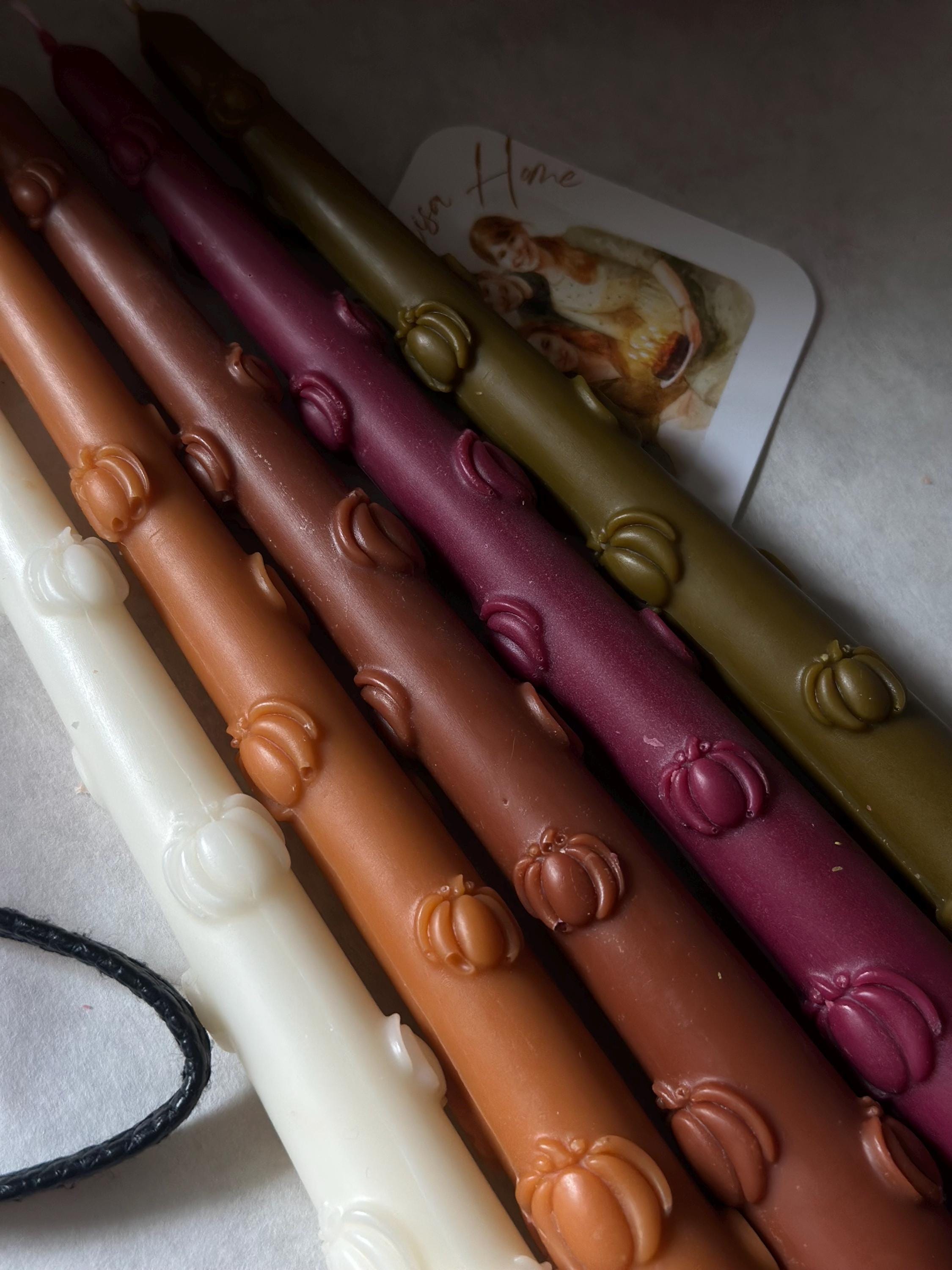 Pumpkin Beeswax Taper Candle