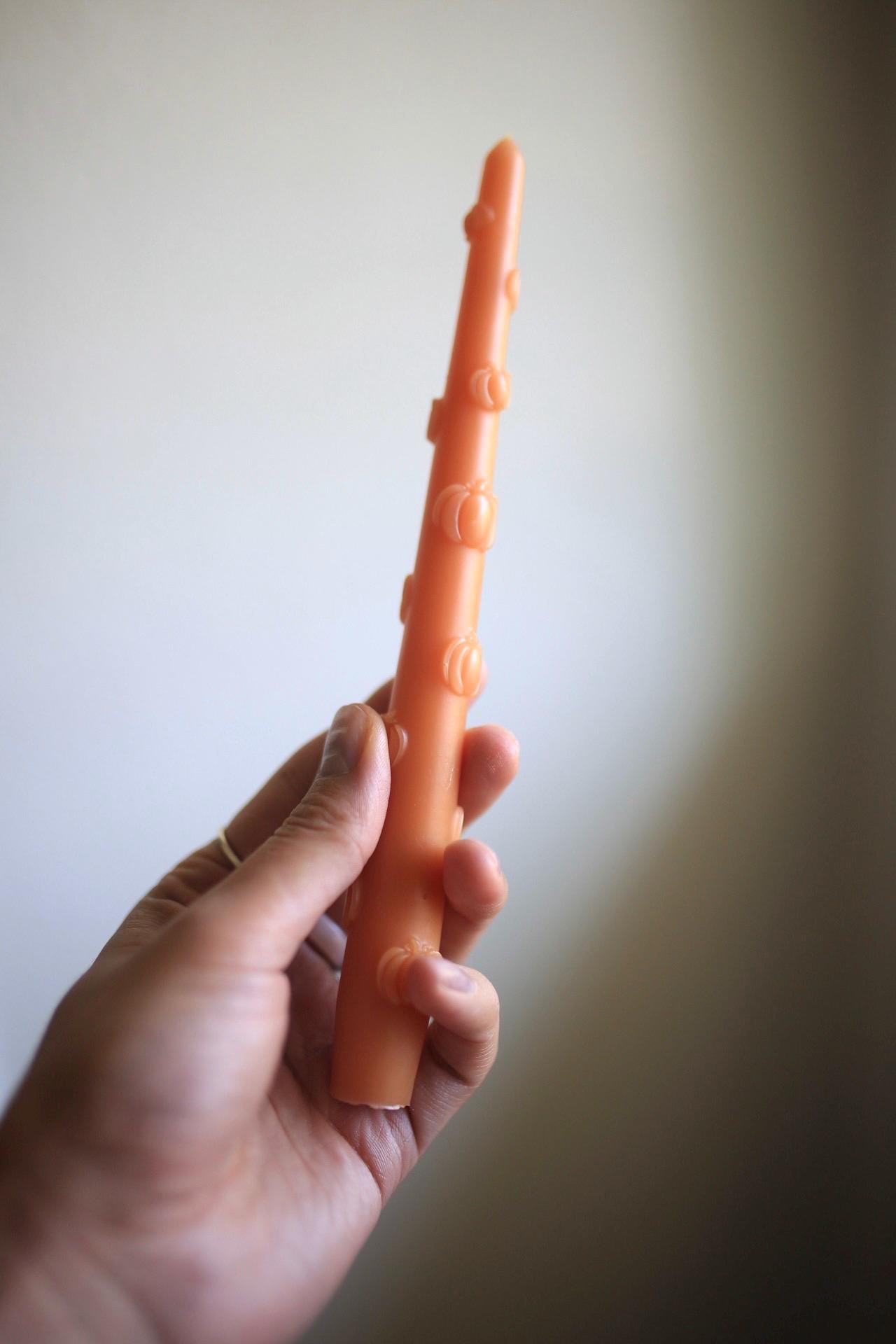 Pumpkin Beeswax Taper Candle 5