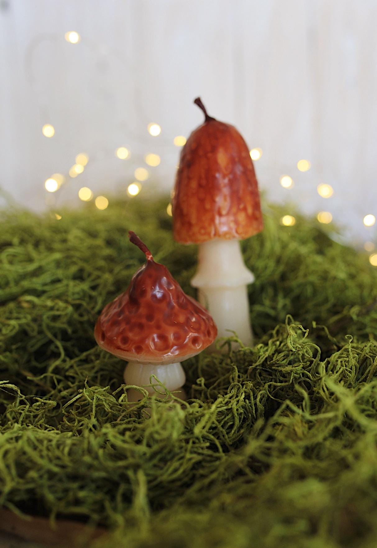 Handmade Beeswax Mushroom Candle 2
