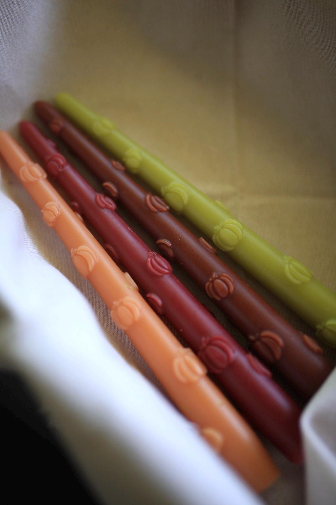 Pumpkin Beeswax Taper Candle 3
