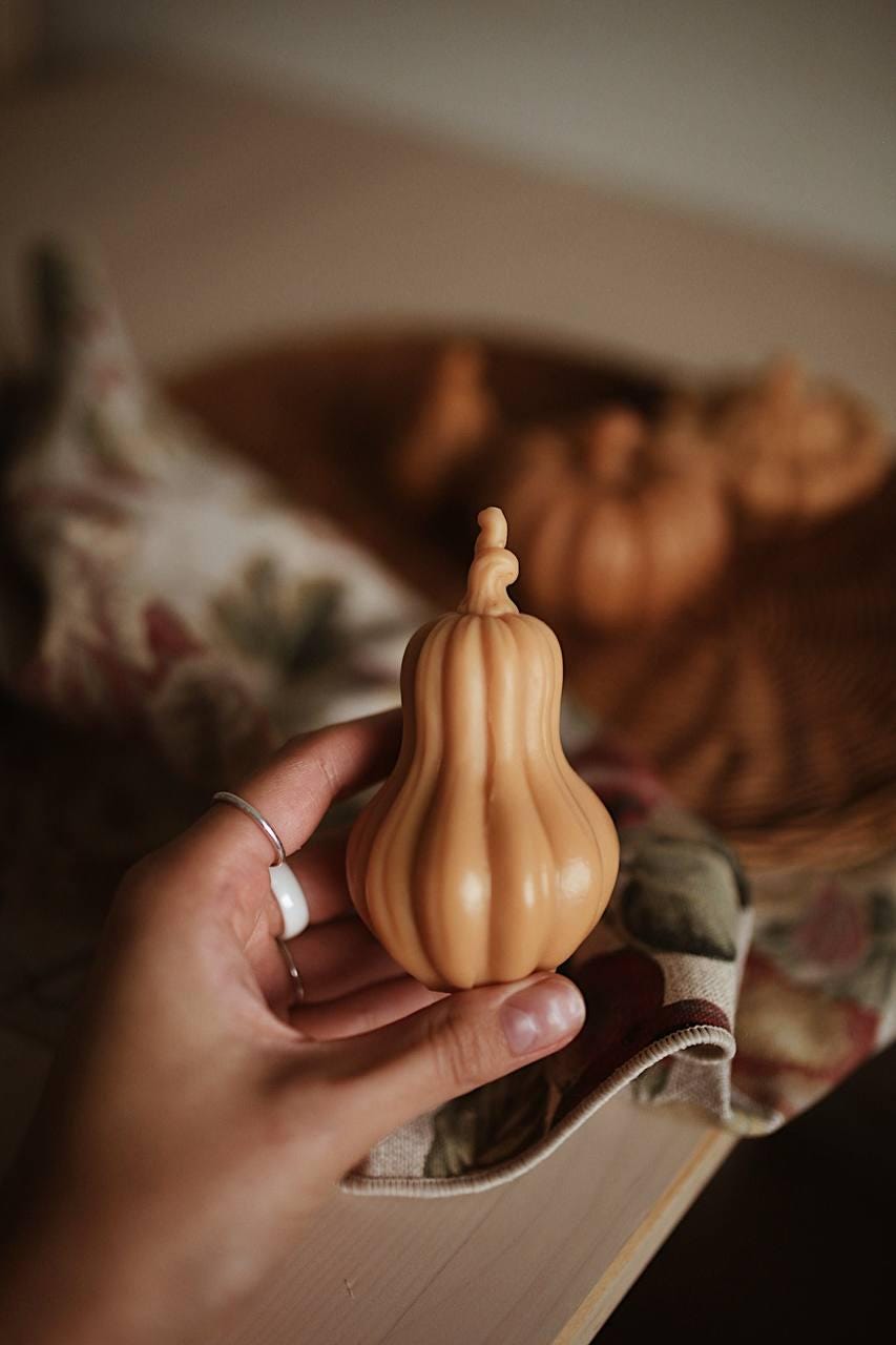 Pumpkin Candle, Beeswax Candles, Pumpkin Shape Candle, Organic Candles, Fall Decorations, Halloween Decor, Butternut Pumpkin 2