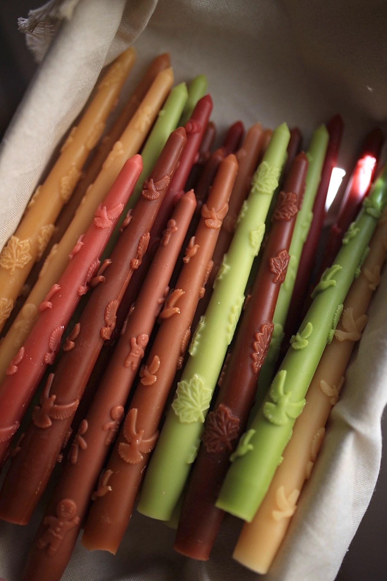 Pumpkin Beeswax Taper Candle 7