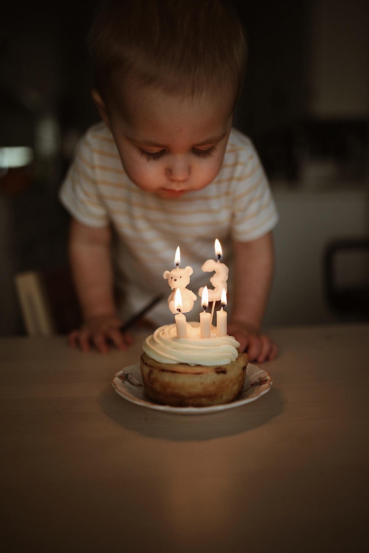 Beeswax Teddy Bear Birthday Candle Set 2