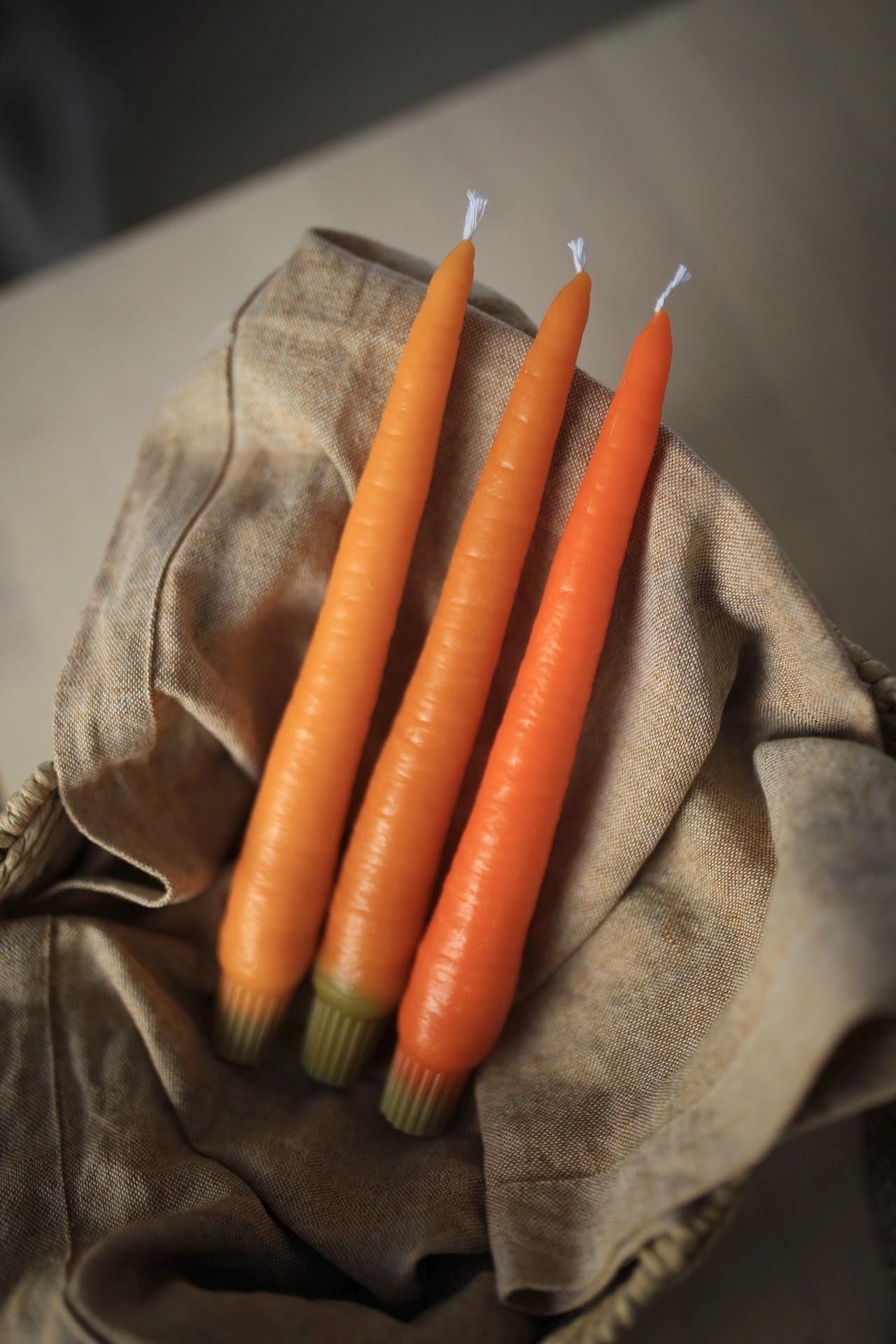 Carrot Beeswax Taper Candle 2
