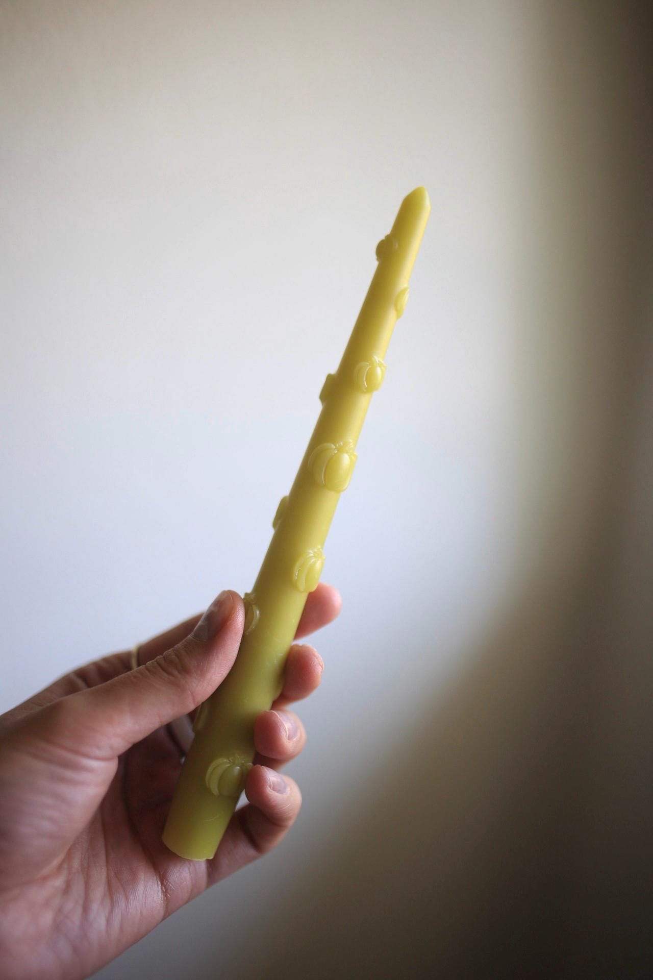 Pumpkin Beeswax Taper Candle 8