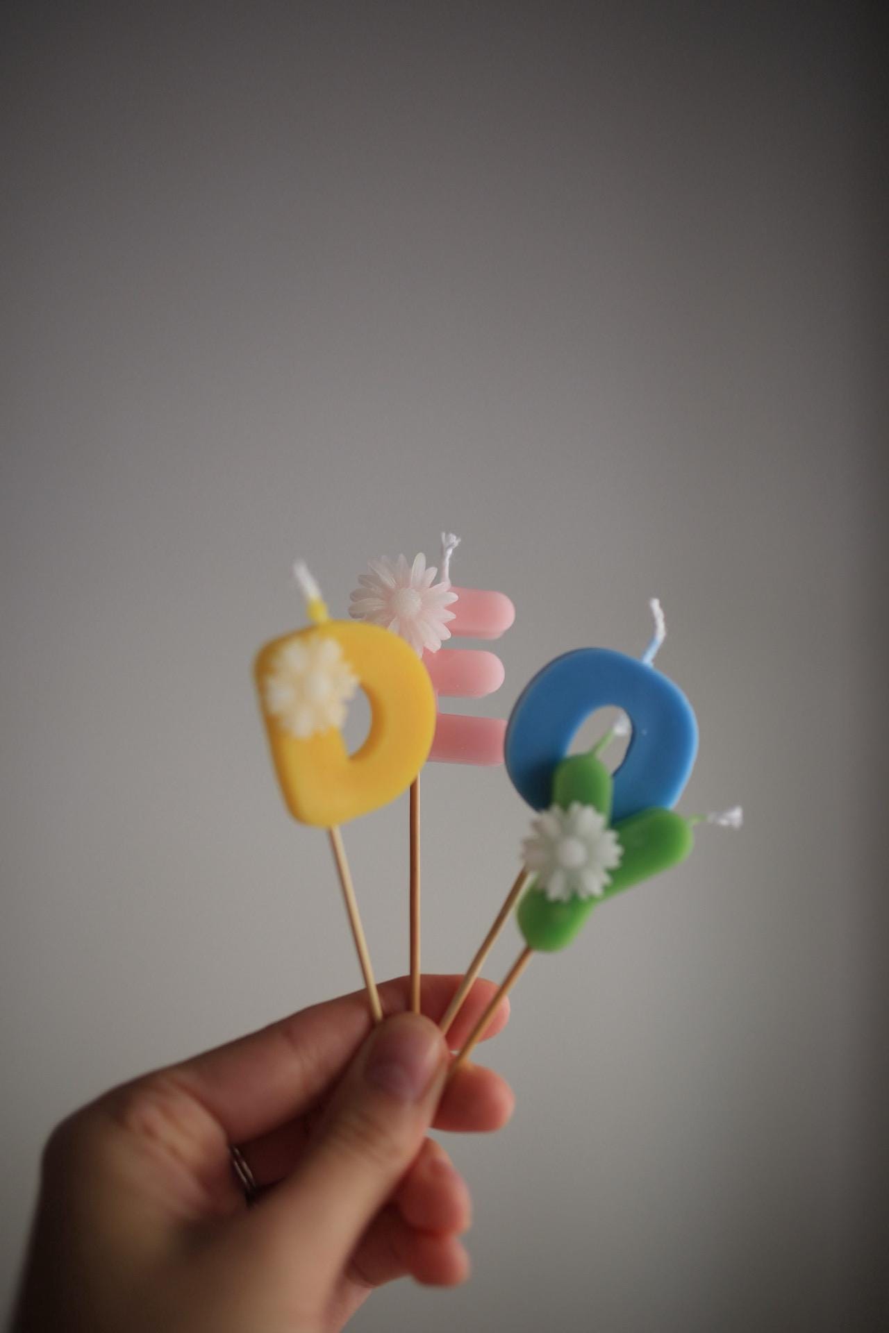 Beeswax Birthday Candle Set for baby| flower Candle + Number Candle + Mini Bento Candles, candles for cake 7