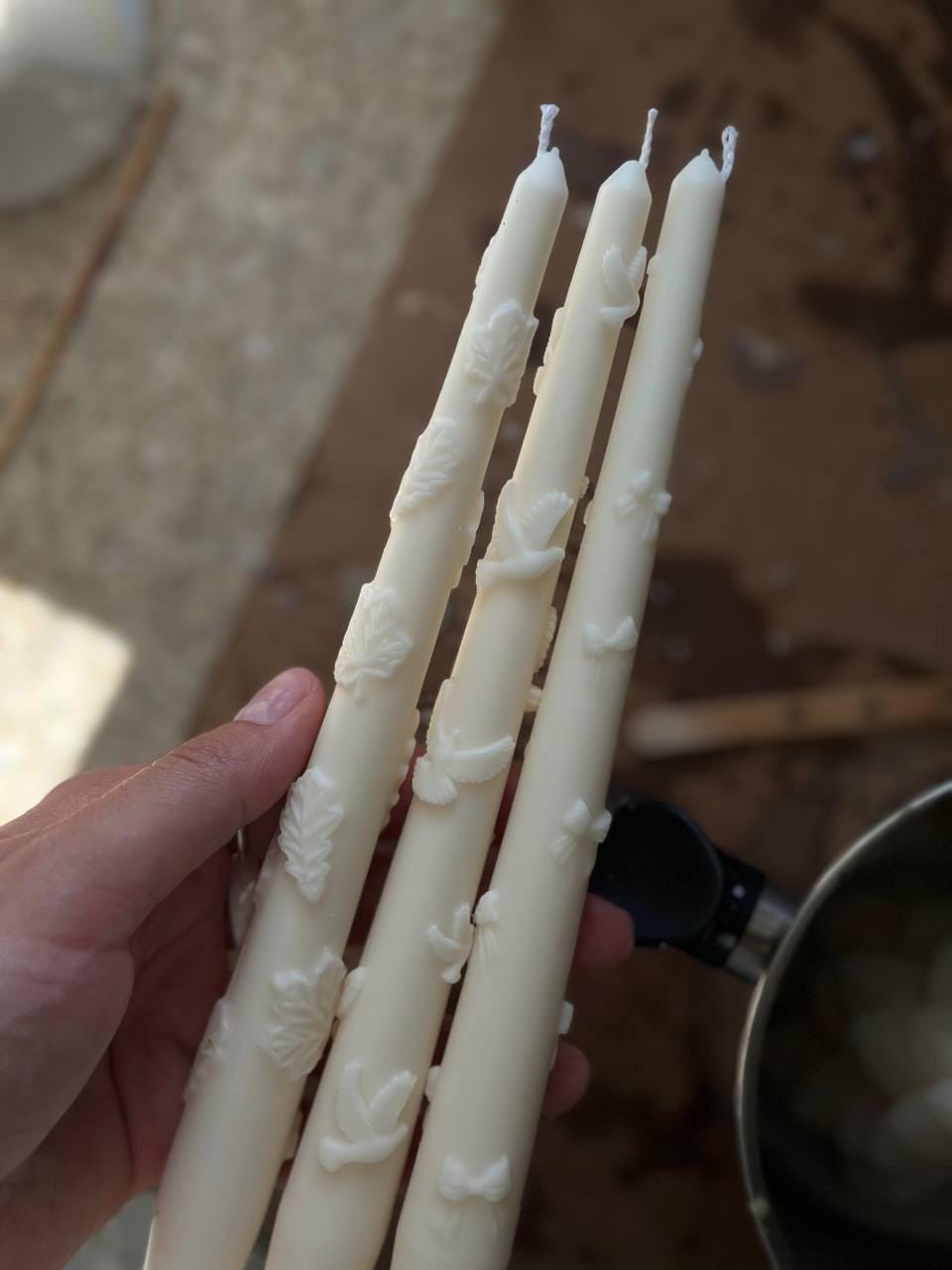 Decorative Beeswax Taper Candle 4