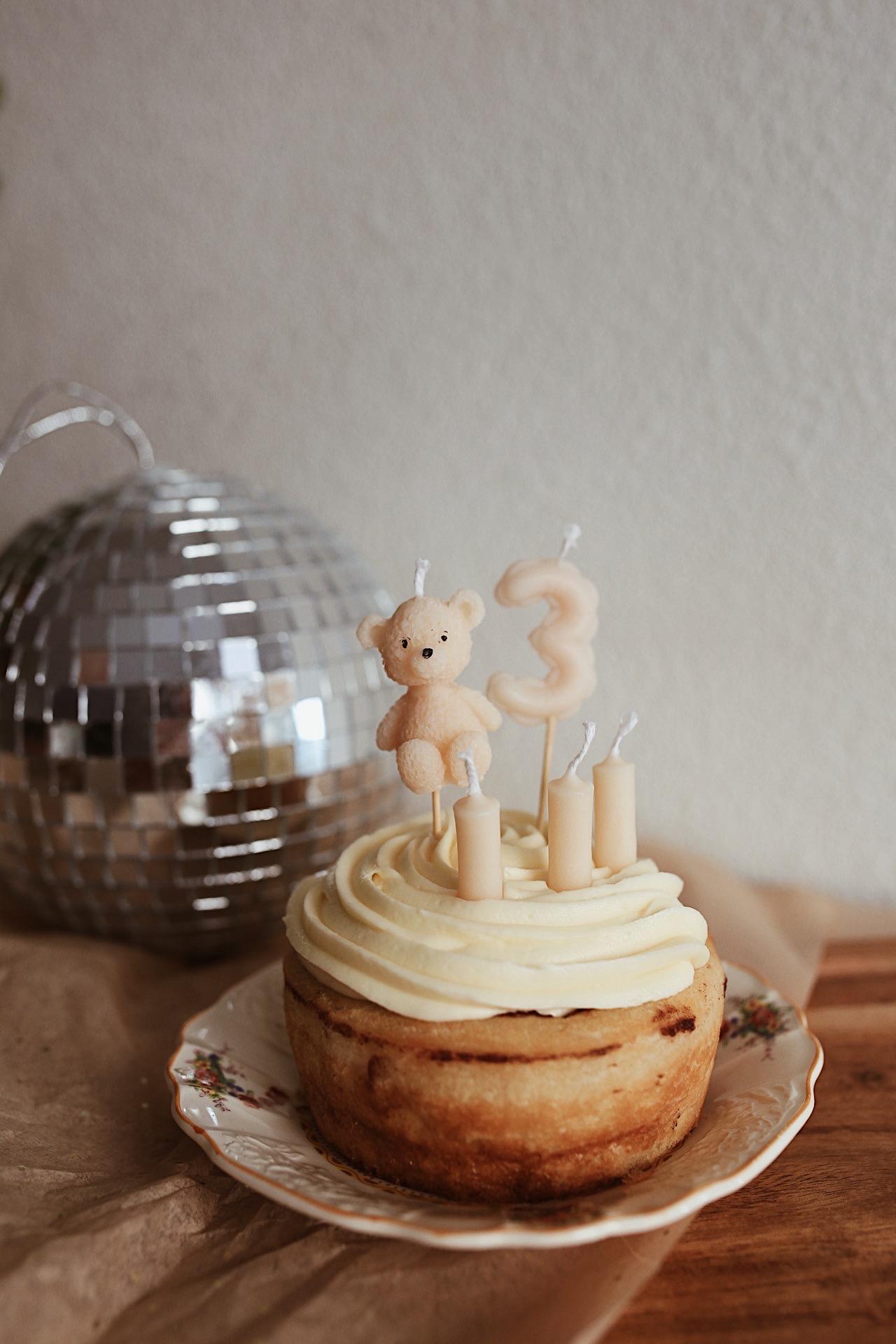 Beeswax Teddy Bear Birthday Candle Set 7
