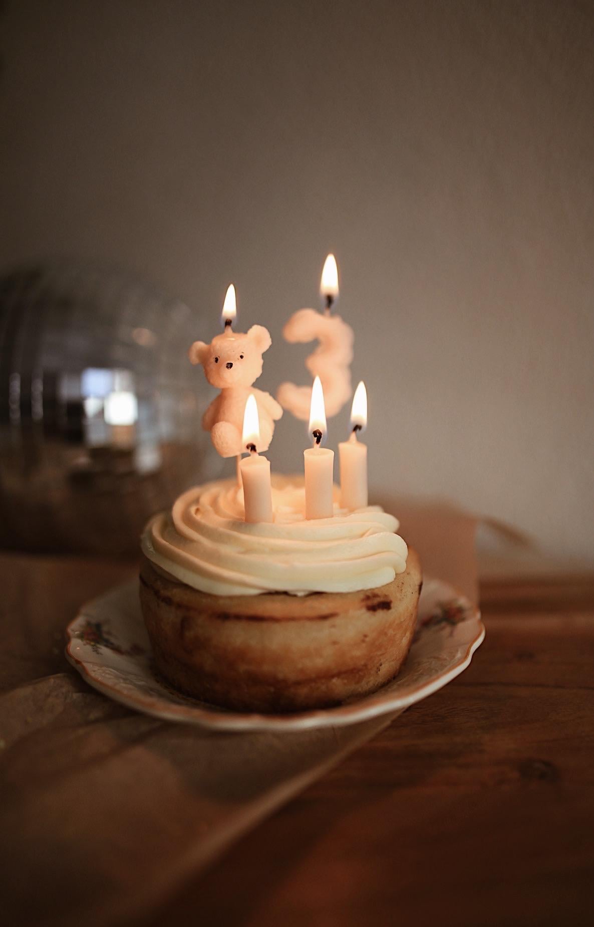 Beeswax Teddy Bear Birthday Candle Set 5