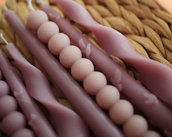 Colored Taper Candles, Beeswax Candles Sticks, Tall Boho Candle, Twisted Taper Candle, summer candles, Spiral candles, candle bubbles