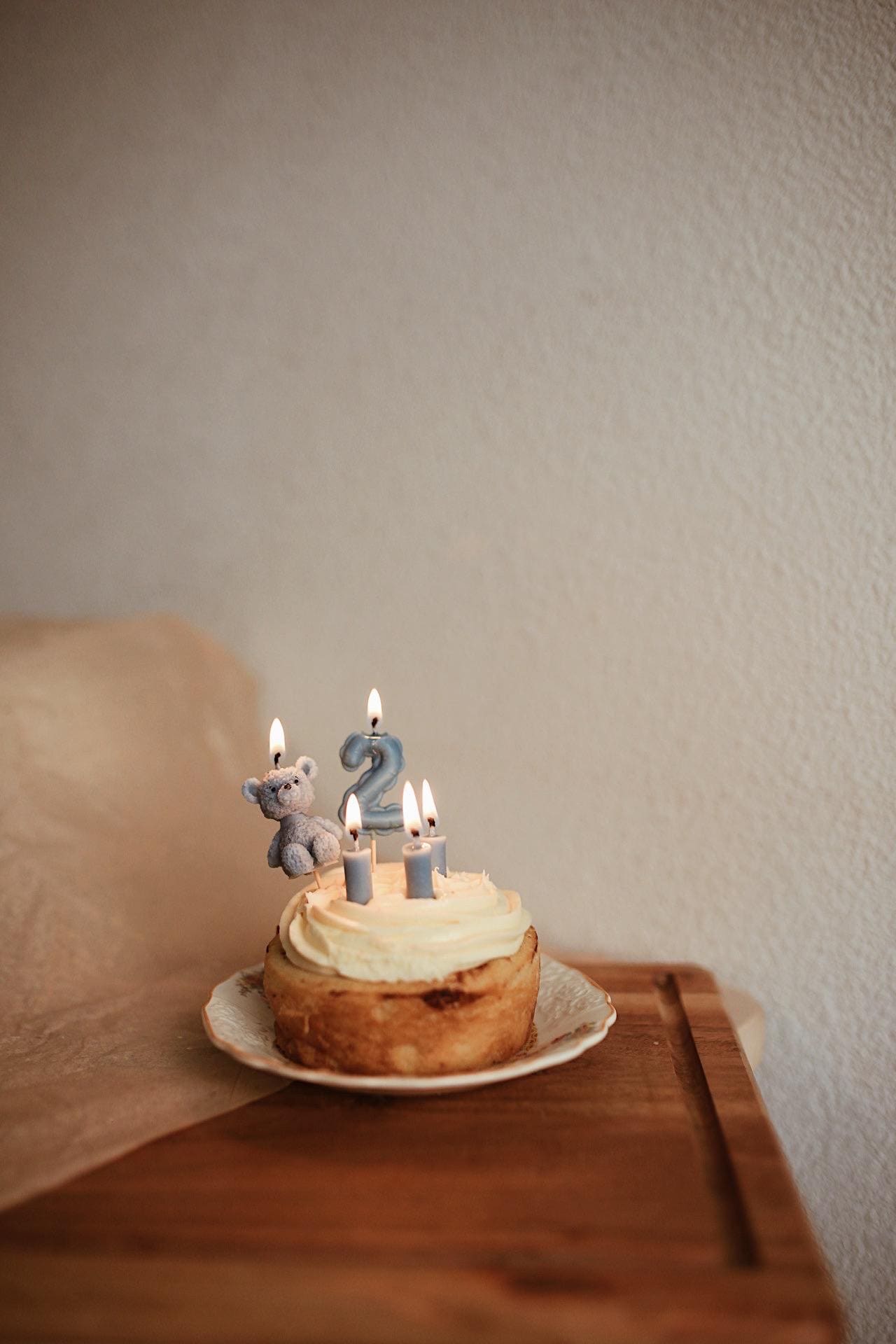 Beeswax Teddy Bear Birthday Candle Set 4