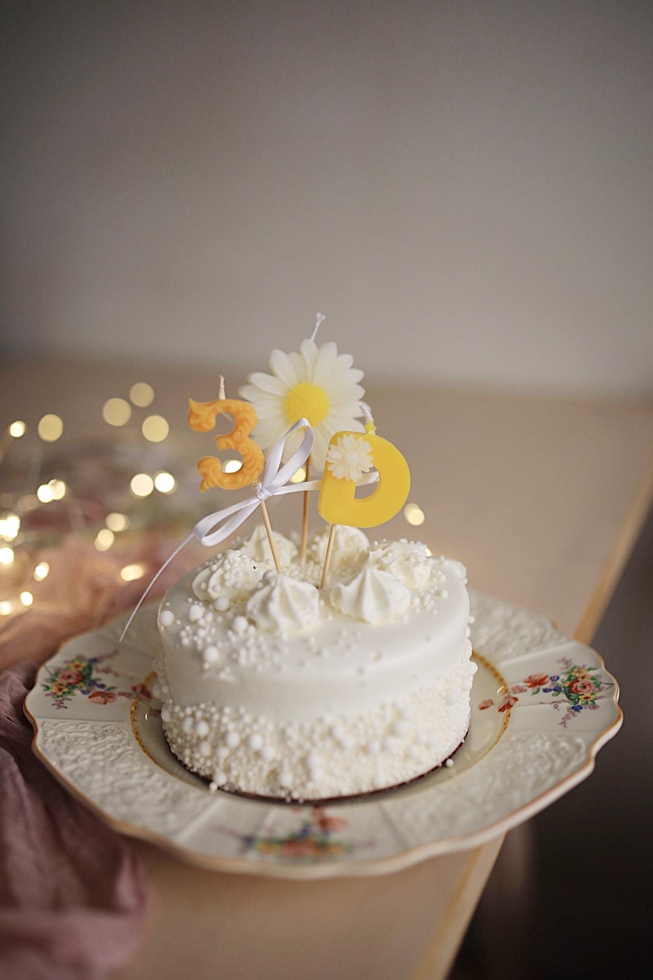 Beeswax Birthday Candle Set for baby| flower Candle + Number Candle + Mini Bento Candles, candles for cake 1