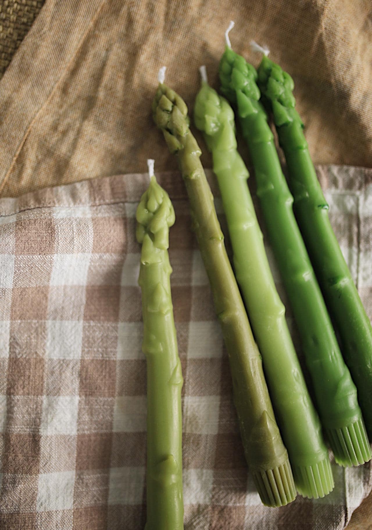Asparagus Beeswax Taper Candle 8