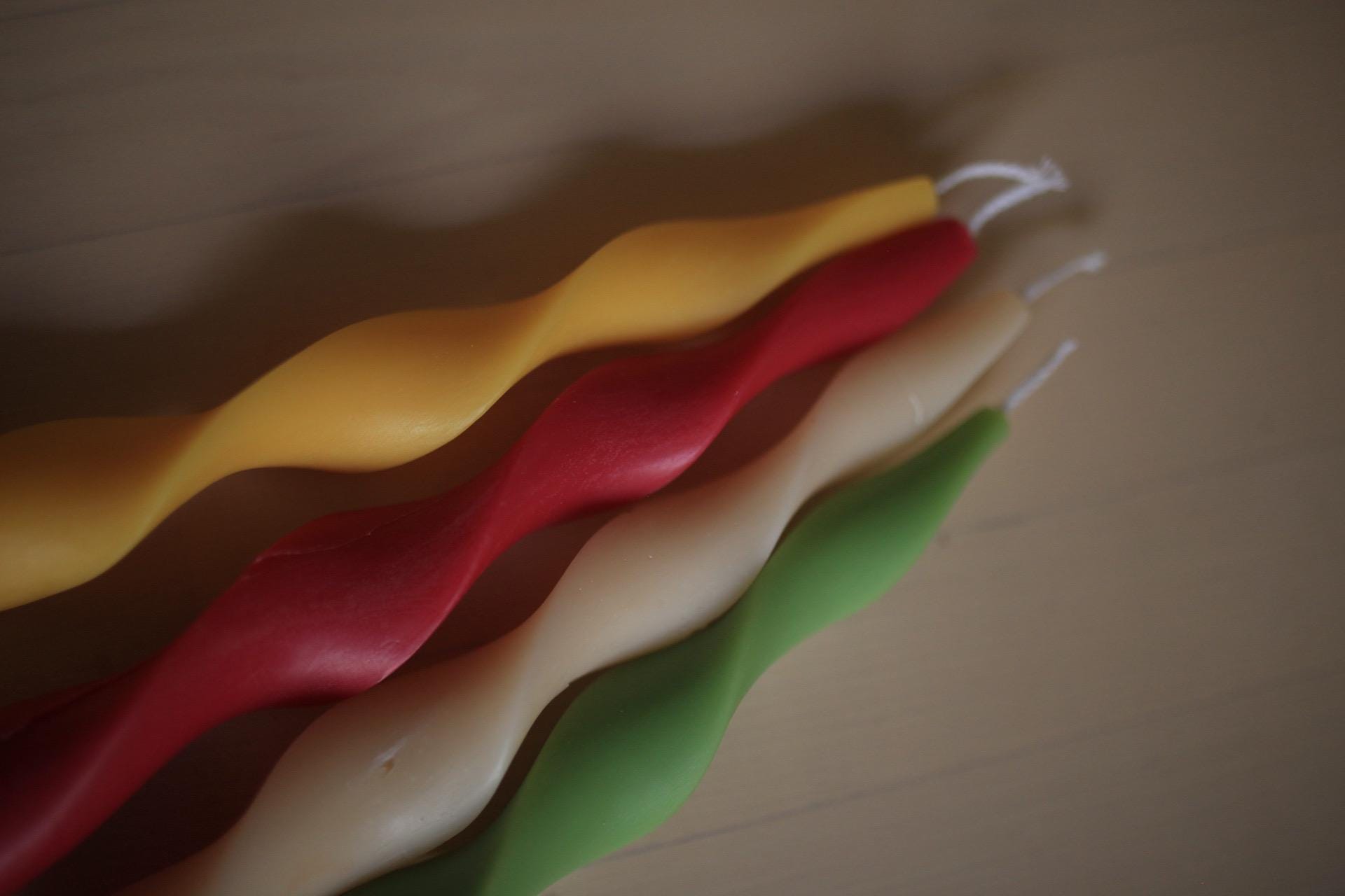 Long Wave Beeswax Taper Candle 6