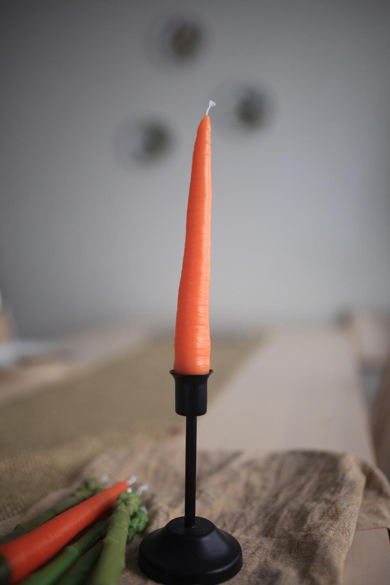 Carrot Beeswax Taper Candle 6