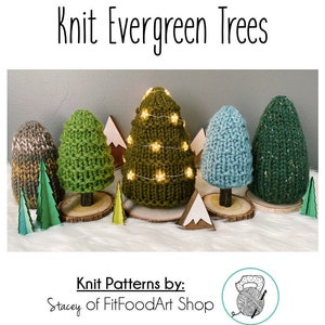 Knit Tree Pattern, Knit Tree, Knit Trees, Knit Patterns, Tree Pattern, Knit Pattern, Evergreen Tree, Christmas Pattern, Christmas Tree image 2