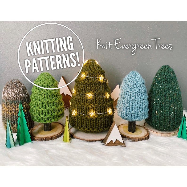 Knit Tree Pattern, Knit Tree, Knit Trees, Knit Patterns, Tree Pattern, Knit Pattern, Evergreen Tree, Christmas Pattern, Christmas Tree image 1