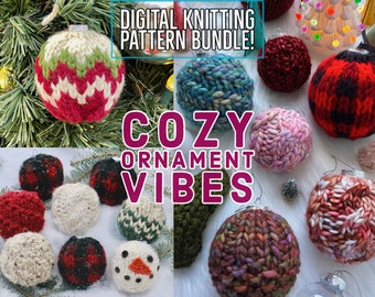 Cozy Ornament Vibes Knit Pattern Bundle, Knit Ornament, Ornament Pattern, Ornaments, Christmas Ornament