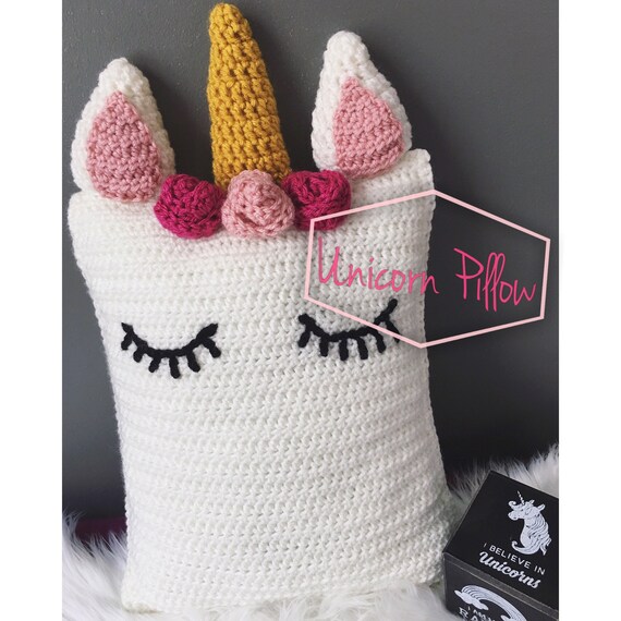 Unicorn Pillow Crochet Unicorn Unicorn Pillow Kids Pillow Etsy