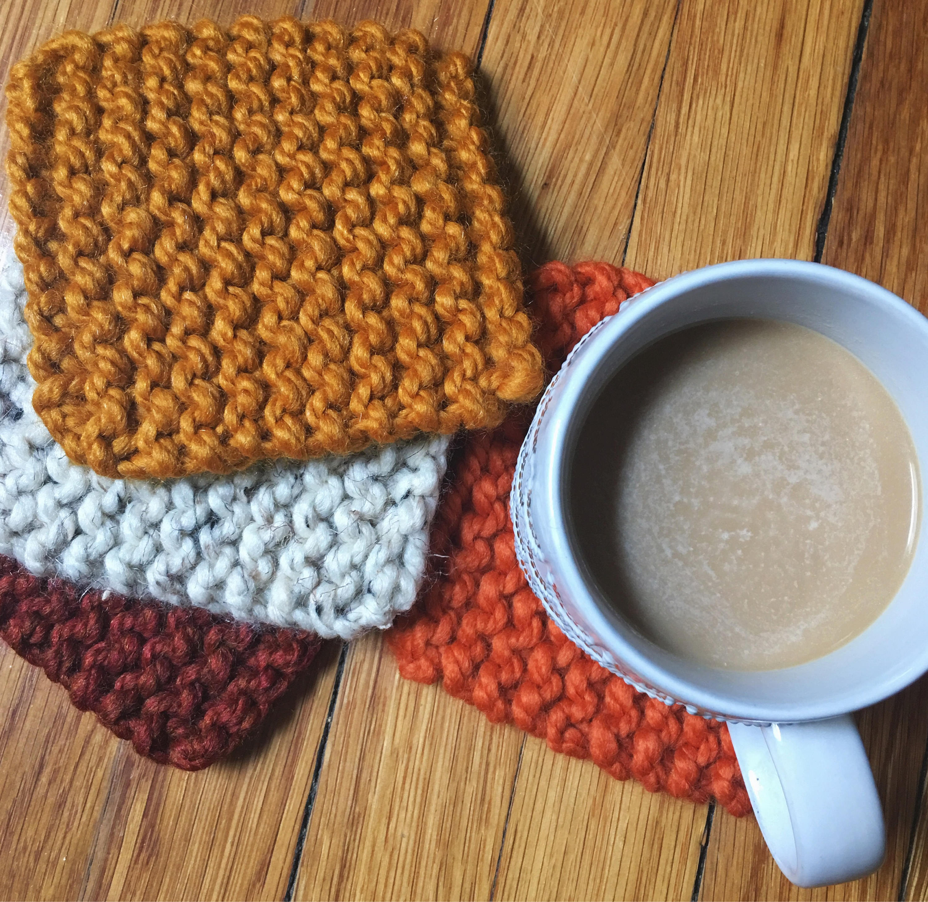 Knit Coaster Yarn Coaster Coaster Coaster Set Knit Coffee Etsy