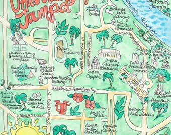 Unofficial Illustrated Map of University of Tampa!  Blanket pre-order