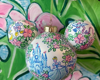 Mouse ear glass ornament - PRE ORDER