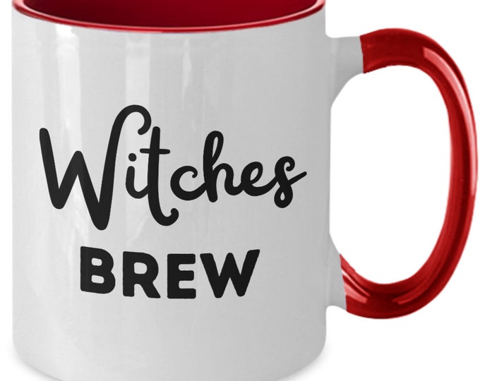 Featured listing image: Halloween Mug - Witches Brew Mug, Witch Mug, Witchy Gifts, Halloween Two Tone Mug