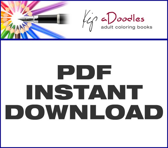 Adult Coloring Book PDF INSTANT DOWNLOAD Coloring Book 24 Original Coloring  Pages 