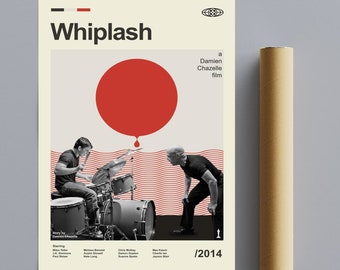 Póster de película Whiplash, impresión digital de arte de pared de película, regalo de póster de película personalizado, idea de regalo para fanáticos del cine