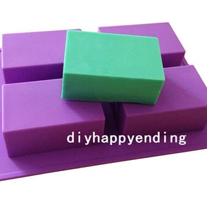 6-Oblong Cake Mold Flexible Silicone Soap Mold For  Chocolate Cookie Bakeware Pudding Jelly Baking Tools
