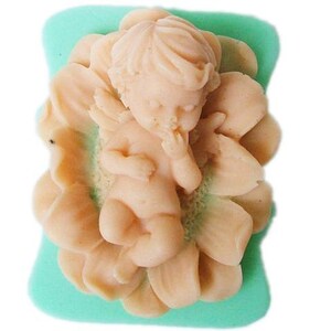 Sleeping Angel Floral Fairy Soap Mold Flexible Silicone Cake Mold  Cake Mould Polymer Clay Resin Crafts Baking Tools Bath Bomb R0606