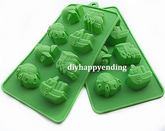 S Vehicle Car Train Plane DIY Cake Mold Flexible Silicone Soap Mold  Chocolate Cookie Bakeware Pudding Jelly Baking Tool