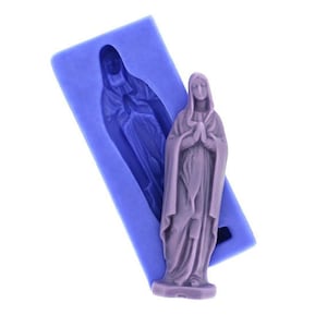 Molde de silicona flexible para chocolate de la Virgen María de 1 cavidad, molde para pasteles, galletas, utensilios para hornear, pudín de resina epoxi