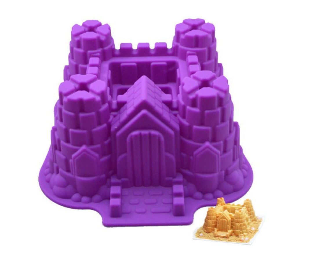 3D Large Castle Cake Mold Flexible Silicone Soap Mold for Handmade