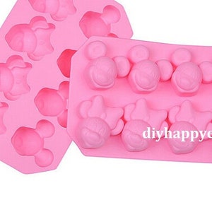 Mickey Minnie Mouse  Cake Mold Flexible Silicone Soap Mold For Handmade Biscuit Chocolate Cookie Bakeware Pudding Jelly Baking Tool