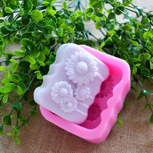 Oblong Sunflower Soap Mold Flexible Silicone Cake Mold  Cake Mould Polymer Clay Resin Crafts Baking Tools Bath Bomb R0025
