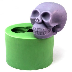 3D Skull Head Candle Mold  Soap Mold Flexible Silicone Soap Mold Fimo Resin Tools polymer clay mold
