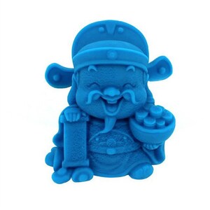 R1099  3D God of wealth Soap Mold Flexible Silicone Cake Mold  Cake Mould Polymer Clay Resin Crafts Baking Tools Bath Bomb