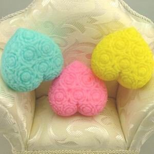 3-Rose Flower Heart Soap Mold Flexible Silicone Cake Mold  Cake Mould Polymer Clay Resin Crafts Baking Tools Bath Bomb