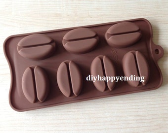 Coffee Bean Fondant Molds  Chocolate Mold Flexible Silicone Cake Mold Handmade Biscuit Cookie Bakeware Epoxy Pudding Baking Tools