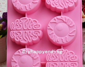 Round Floral Soap Mold Flexible Silicone Cake Mold Handmade Biscuit Chocolate Cookie Bakeware Epoxy mold Pudding Jelly Baking Tools