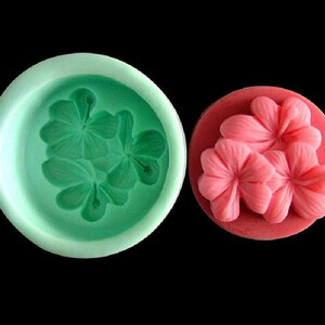Round Whitetip Clover Soap Mold Flexible Silicone Cake Mold  Cake Mould Polymer Clay Resin Crafts Baking Tools Bath Bomb