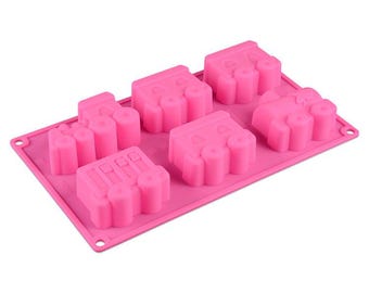 6-Train Soap Mold Flexible Silicone Cake Mold For  Biscuit Chocolate Cookie Bakeware Epoxy mold Pudding Jelly Baking Tools